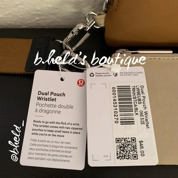 lululemon Dual Pouch Wristlet in Trench/Burnt Caramel/Black OS Brand New NWT